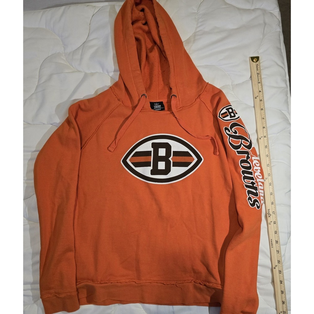 Cleveland Browns NFL Orange Pullover Hoodie Sweatshirt Womens Size M